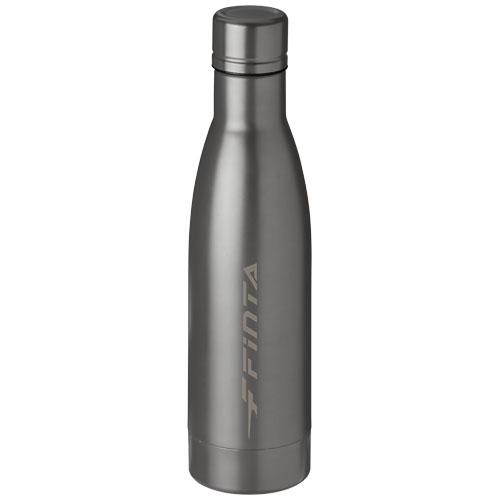 Termoflaske med logo, 500 ml, model vasa grå
