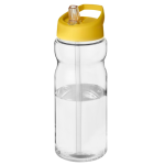 Sportsflaske med hældetud og logo, 650 ml, model H2O Base gul