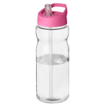 Sportsflaske med hældetud og logo, 650 ml, model H2O Base pink