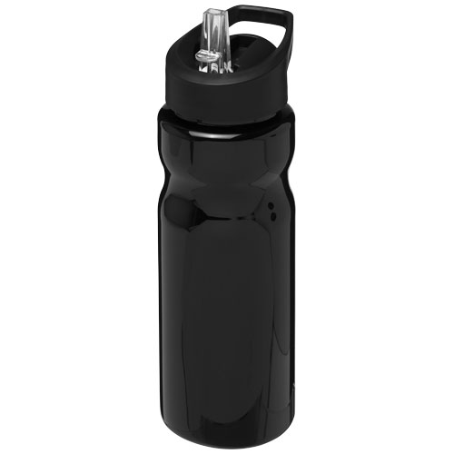 Sportsflaske med hældetud og logo, 650 ml, model H2O Base sort