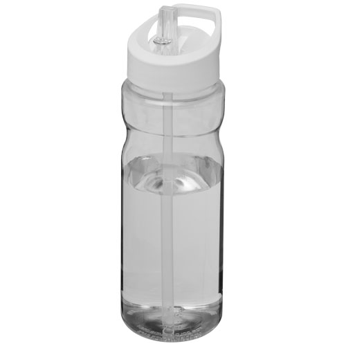 Sportsflaske med hældetud og logo, 650 ml, model H2O Base klar