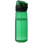 Sportsflaske med logo, trykknap tud, 700 ml, model Capri grøn