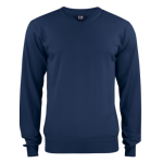 Merino uld striktrøje med logo, herre, model Everett, Cutter&Buck navy