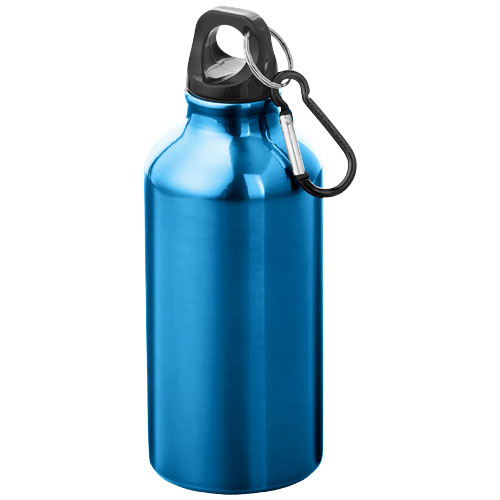 Alu vandflaske med logo, 400 ml, model Oregon blå