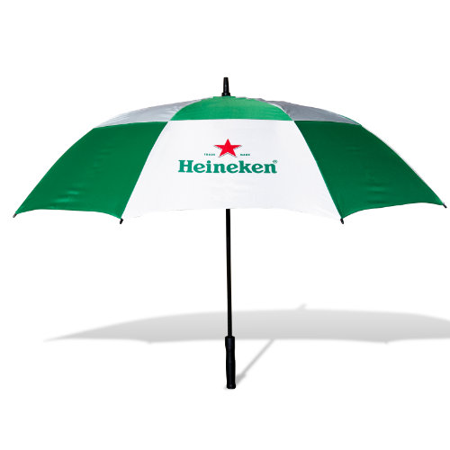 Golfparaply med logo model Cirrus grøn hvid