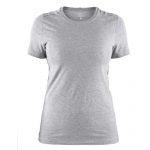T-shirt med logo, dame, model Deft 2.0, Craft lys grå