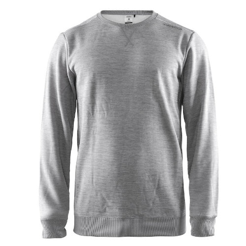 Sweatshirt med logo, herre, model Leisure Crewneck, Craft lys grå