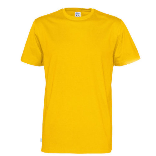 Tshirt med logo cottover øko fairtrade gul