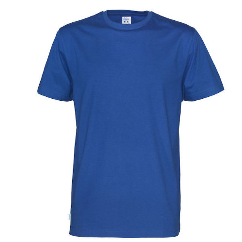 Tshirt med logo cottover øko fairtrade royal blå