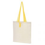 Mulepose med tryk, farvet hank, foldbar, model Nevada, gul