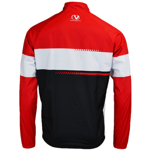 Vangard cykel vindjakke med logo rød ryg