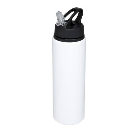 Alu-vandflaske-med-logo-800-ml-model-Fitz-hvid