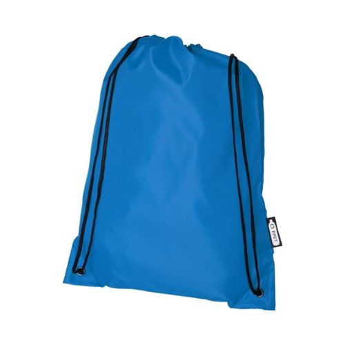 mellem blå rygsæk med snørrelukning og logo