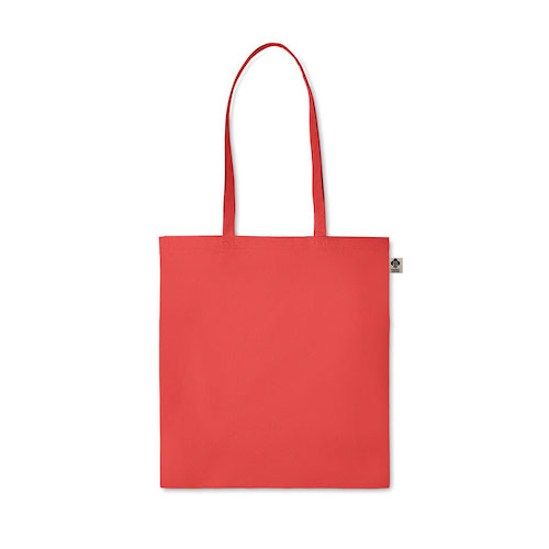 Mulepose med tryk økologisk bomuld model zimde rød