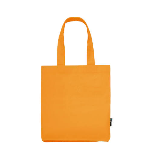 Mulepose med tryk økologisk fairtrade neutral lys orange