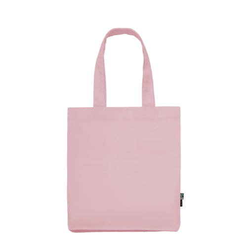 Mulepose med tryk økologisk fairtrade neutral lyserød