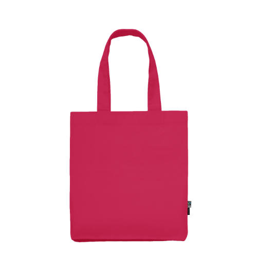 Mulepose med tryk økologisk fairtrade neutral pink