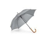 Paraply med logo, træskaft, Ø 104 cm, model Patti grå