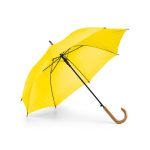 Paraply med logo, træskaft, Ø 104 cm, model Patti gul
