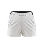 Padel-shorts-med-logo-dame-craft-hvid-gul