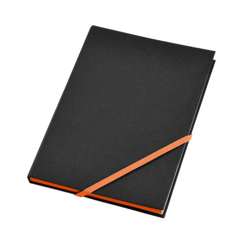 A5-notesbog-med-logo-og-farvet-elastik-orange