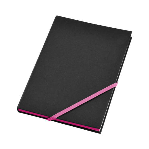 A5-notesbog-med-logo-og-farvet-elastik-pink