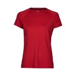 Dame-sports-t-shirt-med-logo-roed
