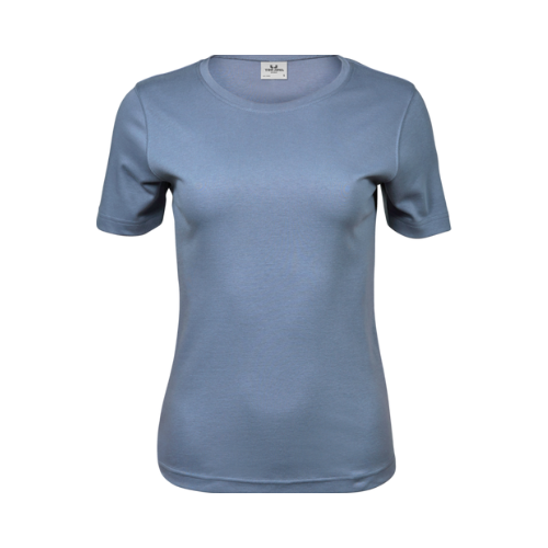 blå dame t-shirt med logo