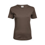 brun dame t-shirt med logo