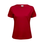 rød dame t-shirt med logo