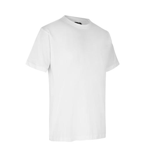Tshirt-med-tryk-model-T-time-ID-identity-hvid