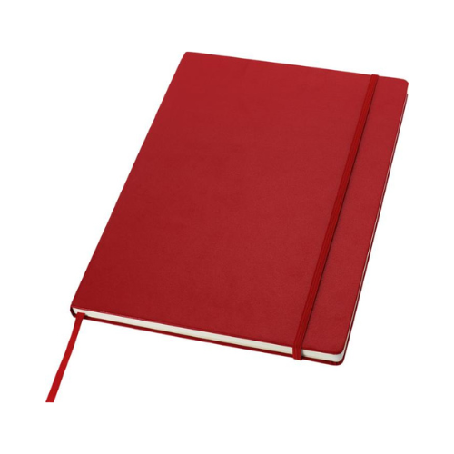 rød notesbog med logo a4
