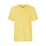 Klassisk-tshirt-med-tryk-oekologisk-fairtrade-Neutral-Dusty-yellow-lys-gul