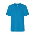 Klassisk-tshirt-med-tryk-oekologisk-fairtrade-Neutral-sapphire-blaa
