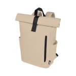 rygsaek-med-logo-RPET-genbrugsplast-beige