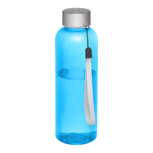 Vandflaske-med-logo-og-baererem-lyseblaa