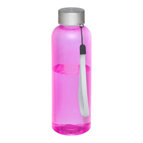 Vandflaske-med-logo-og-baererem-pink