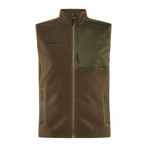 Fleece-vest-med-logo-craft-model-ADV-Explore-Pile-oliven-army-groen