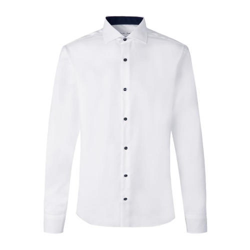 Skjorte-med-logo-broderi-hvid-blaa-knapper-Herre-Seven-Seas