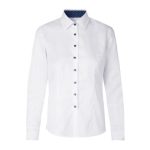 Skjorte-med-logo-broderi-hvid-blaa-knapper-dame-Seven-Seas
