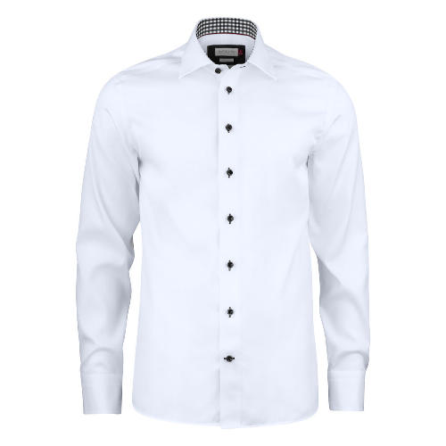 Skjorte-med-logo-broderi-hvid-sorte-knapper-Redbow20
