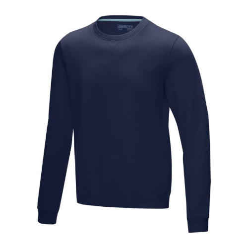Sweatshirt-med-logo-okologisk-bomuld-GRS-navy