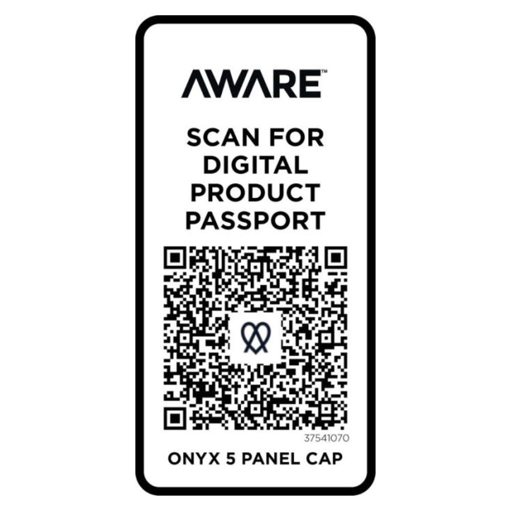 Kasket-med-logo-i-genanvendt-bomuld-model-Onyx-AWARE-qr