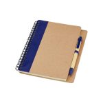 A6-notesbog-og-kuglepen-med-logo-genbrugsmaterialer-blaa