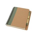 A6-notesbog-og-kuglepen-med-logo-genbrugsmaterialer-groen