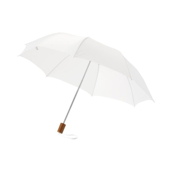Taskeparaply-med-logo-model-Oho-hvid