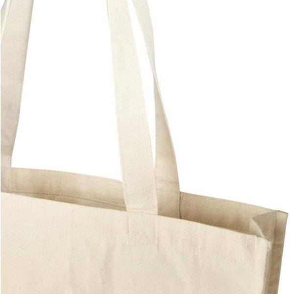 Kraftig-mulepose-med-logo-genanvendt-bomuld-model-Florida-sider-detalje