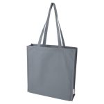 Kraftig-mulepose-med-logo-genanvendt-bomuld-model-Florida-sider-graa