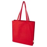 Kraftig-mulepose-med-logo-genanvendt-bomuld-model-Florida-sider-roed