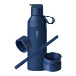 Ocean-bottle-flaske-med-logo-gavesaet-navy-blaa